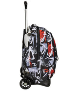 Seven Trolley New Tech, 2 Ruedas, Spray me, Negro, 3 en 1, Triple Uso, Mochila con Carro desenganchable, Mochila Escolar de Viaje, niño niño., Negro, Talla única, Escolar