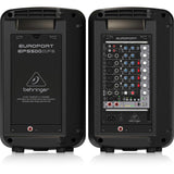 Behringer EUROPORT EPS500MP3 Sistema de megafonía portátil ultracompacto de 500 vatios y 8 canales con reproductor de MP3, reverberación y opción inalámbrica