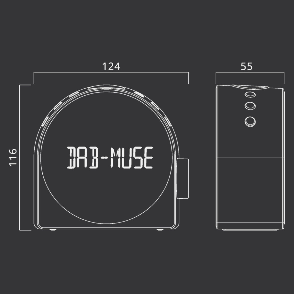 MUSE M-185CDB - Radio Digital para Reloj Dab+, Alarma Dual