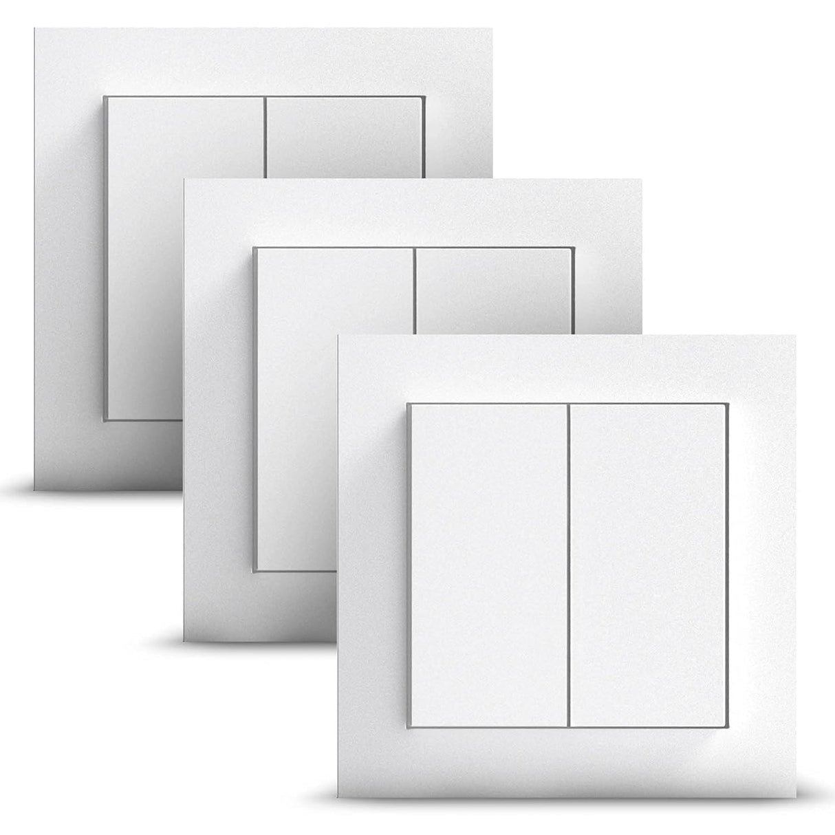 GIRA + Senic Interruptor Inteligente Friends of Hue | Interruptor Inalámbrico con Regulador de Luz para Bombillas Inteligentes Philips Hue | Sin Batería y Sin Carga | 3 Interruptores Blanco Mate