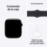 Apple Watch Series 10 GPS + Cellular Smartwatch con Caja de Titanio Pizarra de 46 mm y Correa Deportiva Negro - Talla M/L. Monitor de entreno, App ECG, Pantalla Retina Siempre Activa