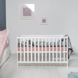 roba Cuna Colecho 60 x 120 cm, 2en1, Convertible en Cama de Bebé Independiente, Ajustable en Altura, 5 Barrotes Desmontables, Madera Blanca