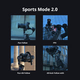 Moza Aircross 3 - Estabilizador de cardán Plegable electrónico de 3 Ejes para cámaras sin Espejo (Carga útil máxima (3,2 kg/7 Libras), Color Negro -Apto para Canon, Sony, Nikon y más cámaras