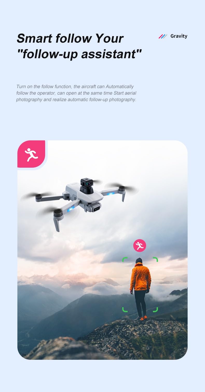 LUXWALLET Falcon X Dodge - 30KM/h Drone - WiFi GPS 1080P Full HD Drone – Laser Obstacle Avoidance - EIS Stabilisator - 2000 Meter Afstand + 2X Accu