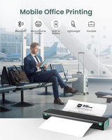 Phomemo M08F Impresora Térmica Portátil, Compatible con Papel Térmico A4, Impresoras de Viaje Móviles Inalámbricas para Automóviles y Oficinas