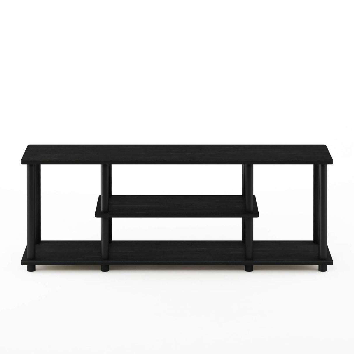 Furinno Soportes de TV de entretenimiento de 3 niveles Nogal/Negro