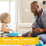 Airthings 2950 Wave Radon: detector inteligente de gas radón con monitor de humedad y temperatura, preciso, intuitivo e inalámbrico