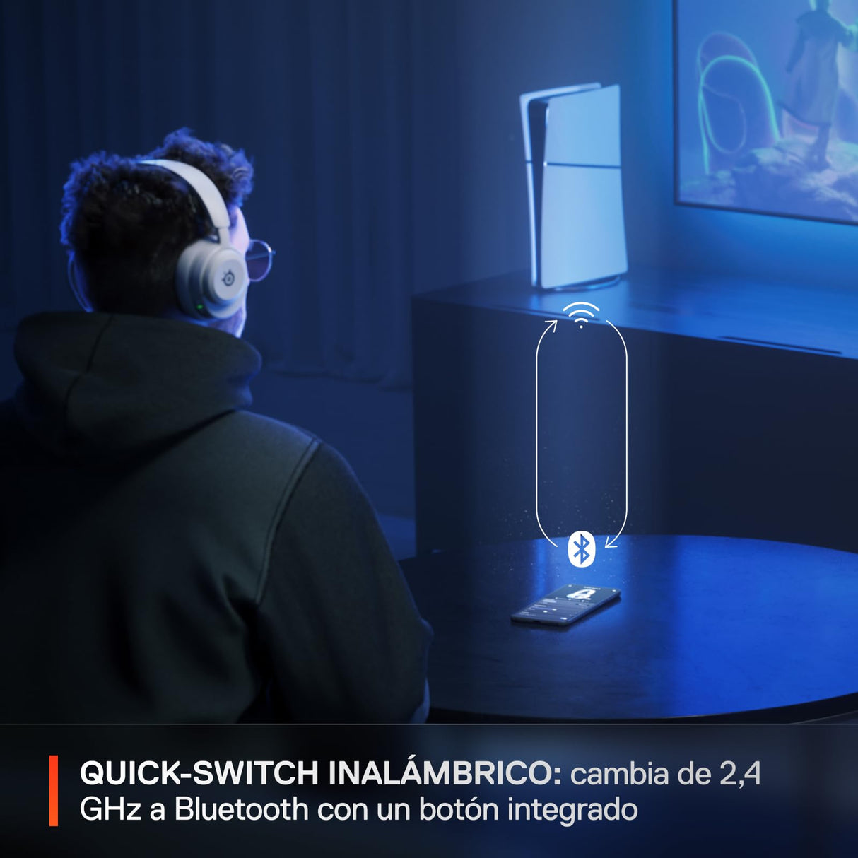 SteelSeries Arctis Nova 5 Blanco Cascos gaming inalámbricos PC, PS5, Switch 2, móvil - Controladores magnéticos de neodimio - Más de 100 preajustes - Batería de 60 horas - 2,4 GHz o BT - Micro Gen2.X