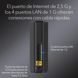 NETGEAR Router WiFi 7 Nighthawk (RS100), Velocidad inalámbrica BE3600 (hasta 3.6 Gbps), Cobertura de hasta 135 m² para 50 Dispositivos, Puerto de Internet de 2,5 G, WiFi 7, 3.6 Gbps
