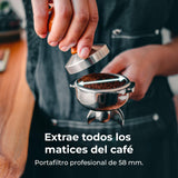 Cecotec Cafetera Express Barista Baristeo Mattina 2X. 4200W, Bomba Rotatoria 9 Bares, Caldera Triple, Pantalla Pid, Caudalímetro, Doble Manómetro, 4200W, Extracción Crema, Diseño Profesional