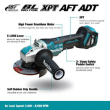 Makita DGA519Z Miniamoladora BL 18V LXT 125 mm X-Lock/Solo, sin batería y sin Cargador, 18 V, Negro