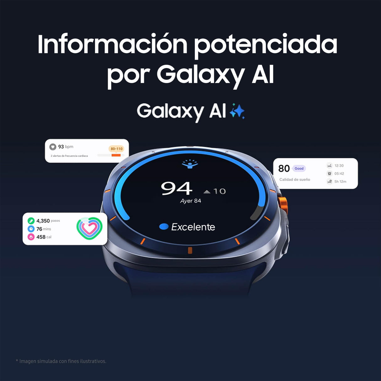 Samsung Galaxy Watch Ultra 2025 47mm - Smartwatch LTE con IA, Titanio, Botón Personalizable, Control de Salud, Garantía del Fabricante 3 Años + 1 año Extra, Plata Titanio (Versión española)