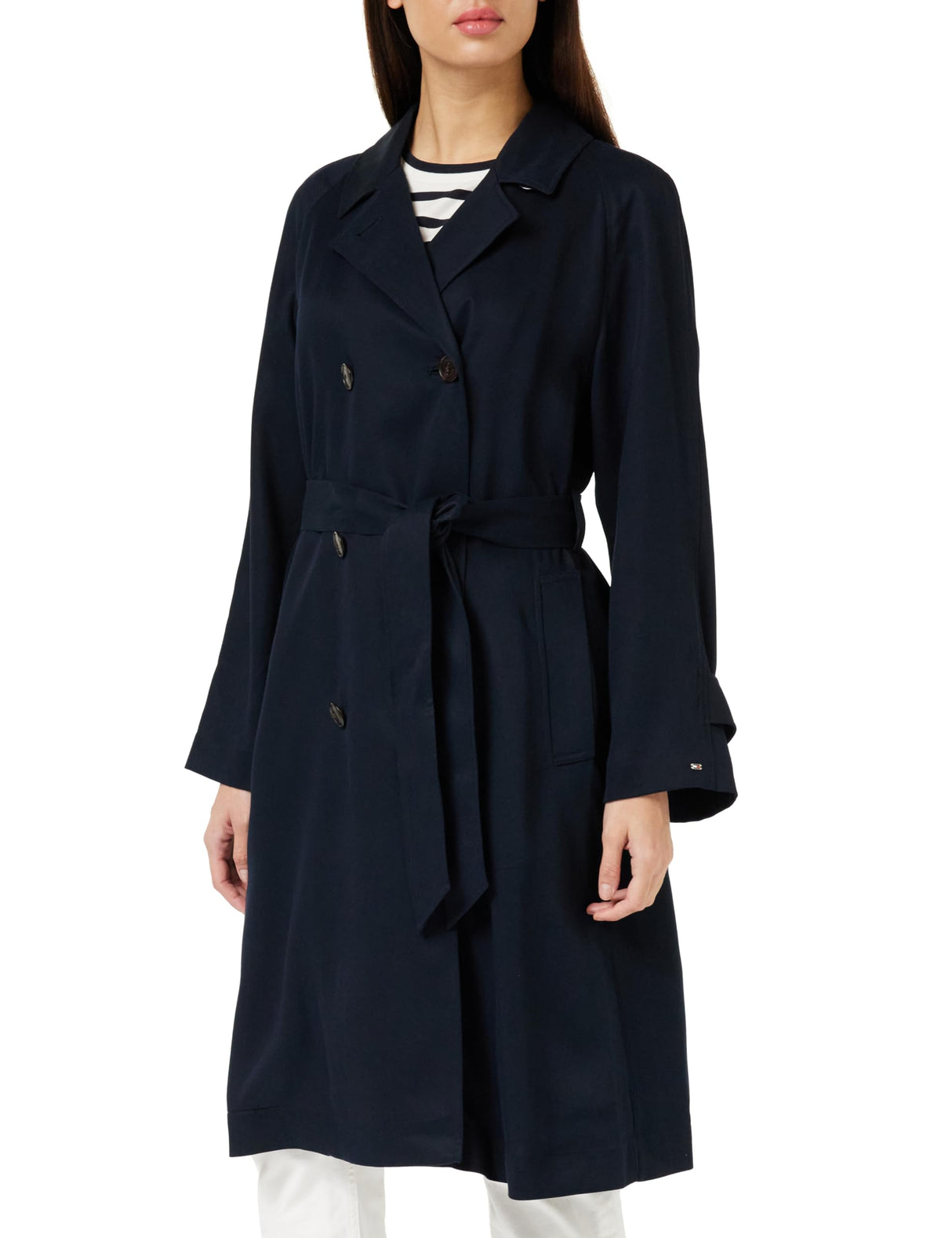 Tommy Hilfiger Abrigo Mujer Gabardina, Azul (Desert Sky), 54