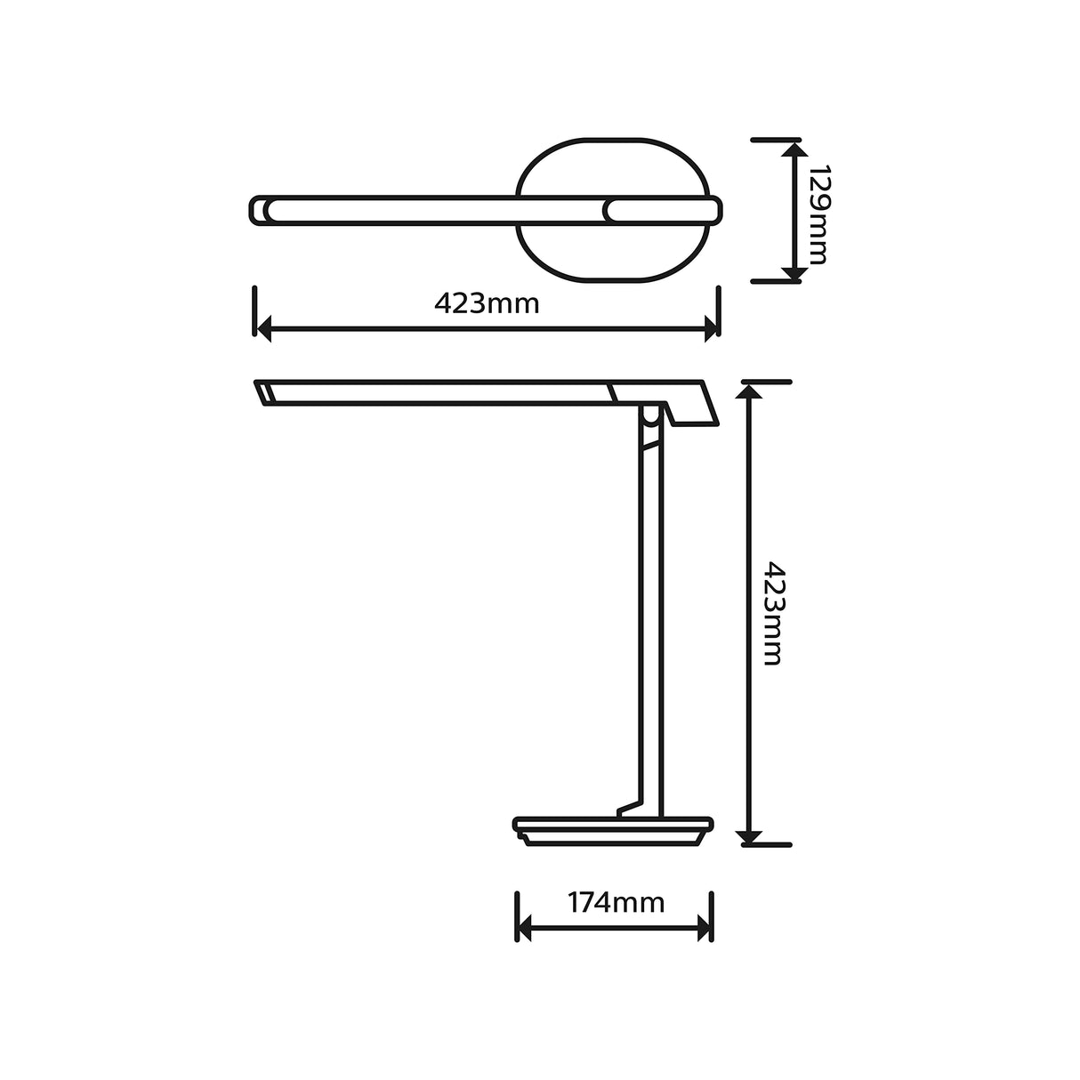 Philips - Lámpara LED de mesa tipo Flexo Philips Sword Antracita 12W con 3 escenas de luz (3000-4000 - 5000K) - Carga USB