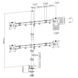 ACT Brazo de monitor 4 monitores para 32 pulgadas, VESA 75/100 mm, soporte de monitor cuádruple ajustable en altura para escritorio, inclinación de 180°, giro de 360°, rotación de 360°, peso máx. 8 kg