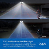 Tapo C720 - Cámara Wi-Fi Externa 2K 4 MP, visión Nocturna y proyectores de 2800 lúmenes, Control de luminosidad y Disparador de activación, detección Inteligente AI, microSD hasta 512 G, IP65, Solo