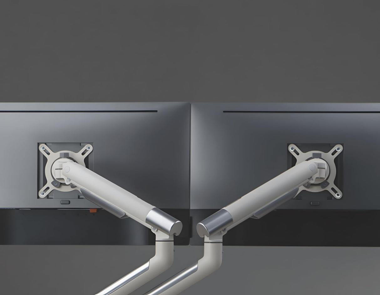 Doble Brazo, Soporte de Muelle para Escritorio, Muelle Mecánico, Estándar VESA, 17-32 Pulgadas, Función de Inclinación, Rotación del Brazo de 180°, HDWR SolidHand-BS02