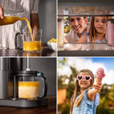 Cecotec Heladera Multifunción Capacidad 2,1L, 3 Tarrinas, Gelatec 2100. 500W, 11 Programas de Helado y Bebidas Granizadas, Tecnología CreamOn y Re-spin, Pantalla Táctil, Incluye Recetario Digital