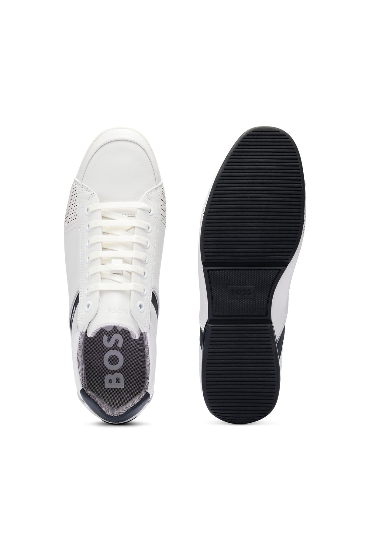 BOSS Hombres Saturn_Lowp_lux4 A_N Sneaker Blanco 44 EU
