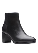 Clarks Freva55 Zip, Botas Modelo Chukka Mujer, Piel Negra, 40 EU