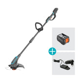 GARDENA PowerTrim 30 18V Set 4.0 Ah Potente Recortadora de Césped con Batería 18V P4A