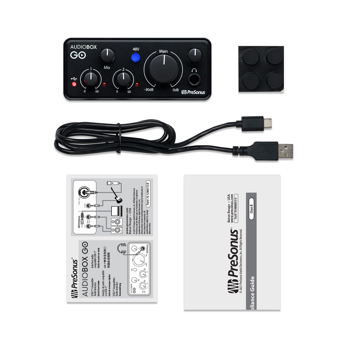PreSonus AudioBox GO, Interfaz de Audio USB-C, Para Producción Musical con Software de Grabación Studio One, Tutoriales Musicales, Ejemplos de Sonido e Instrumentos Virtuales