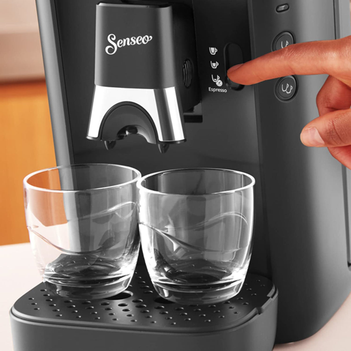 Philips Senseo Maestro - Máquina de café con depósito de agua de 1,2 litros, selección de intensidad y función de memoria, producto verde, color: negro, (CSA260/61)