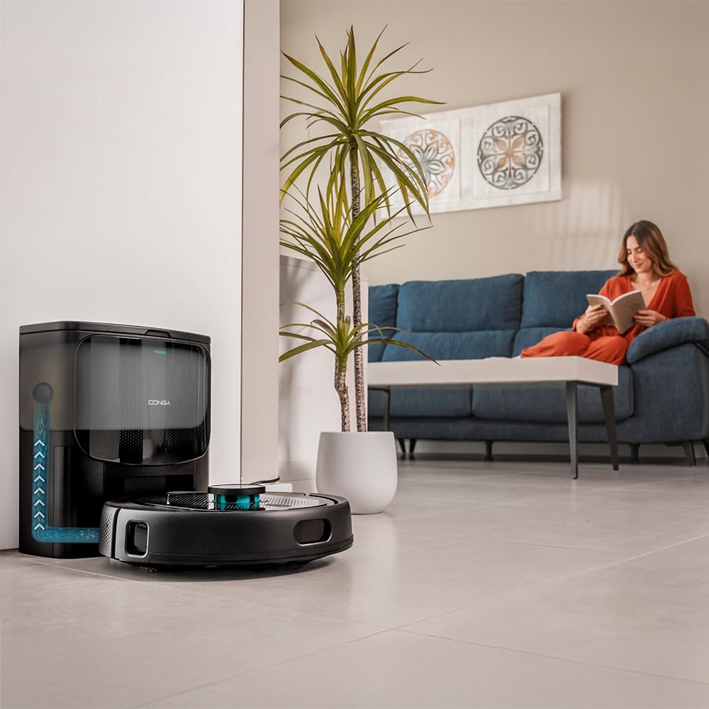Cecotec Robot Aspirador Base Autovaciado Conga 9590 Spin Revolution Ultra Power Home. Navegación Láser, 10000Pa, App, Autonomía 240min, Mopas Giratorias. Cepillo de Silicona Mascotas