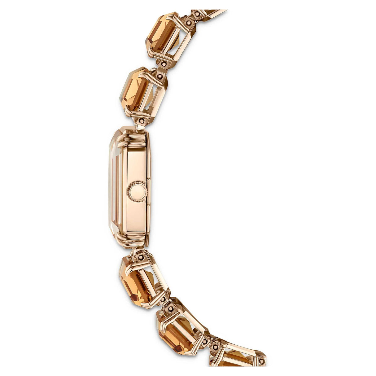 Swarovski Reloj, Pulsera de Talla Octogonal, Marrón, Acabado Tono Oro champán