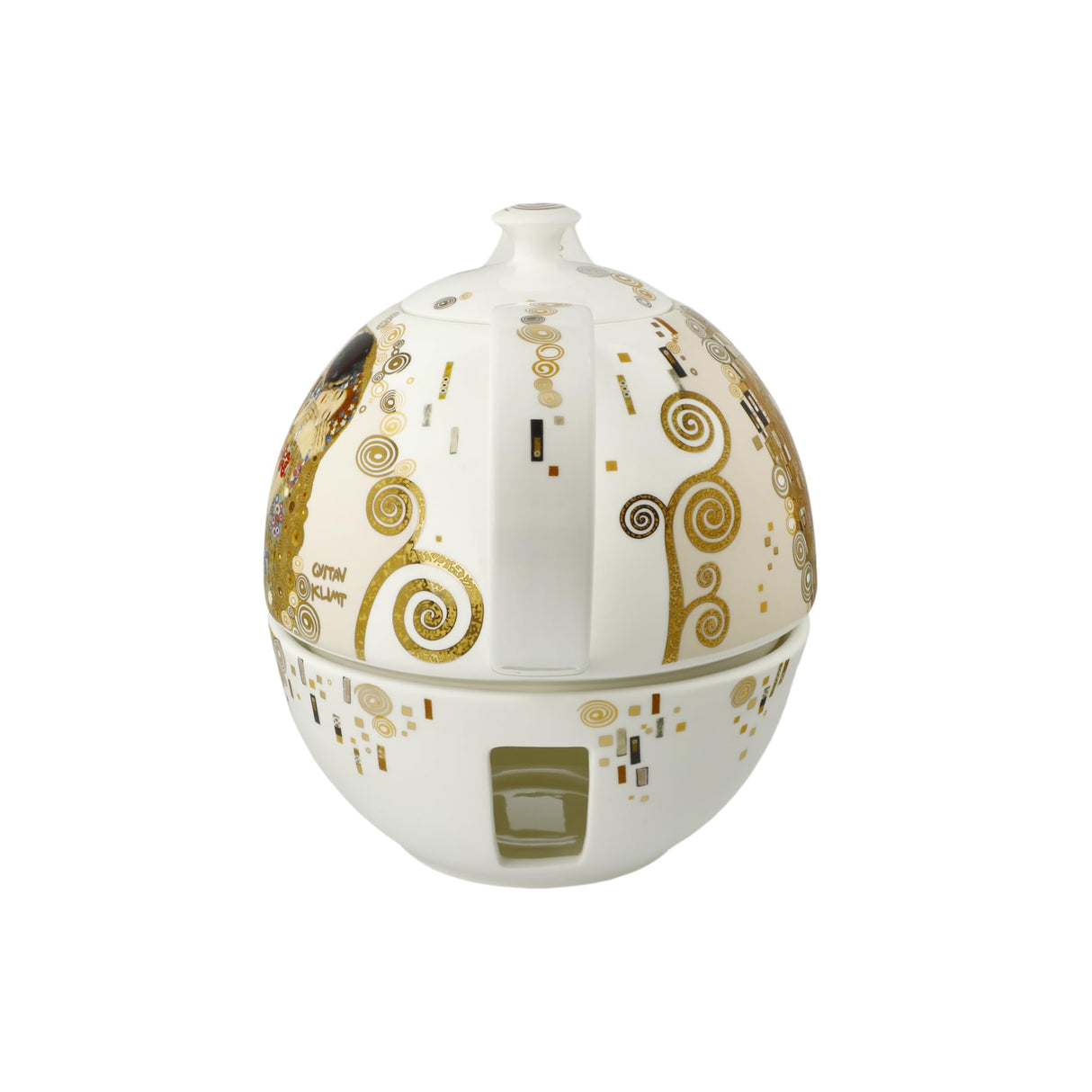 Goebel Gustav Klimt 67-013-61-1 Artis Orbis - Tetera con calentador (porcelana, 25,x 16,5 x 20 cm)