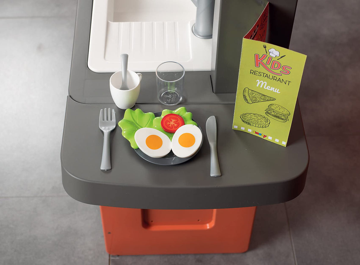 Smoby Infantil Kids Restaurant con Tres Zonas diferenciadas, INlcuye 73 accesoruios, Color (312304)