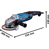 Bosch Professional GWS 30-180 PB - Amoladora angular (Brushless, Ø 180 mm, 2800 W, KickBack Control, hombre muerto, freno)