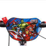 albri Bicicletta Da Pollici Di Bicicleta de 14 Pulgadas Avengers, con estabilizadores Laterales, Botella y Escudo Delantero Personalizado. Producto Fabricado en Italia, Bebés niños, Rojo
