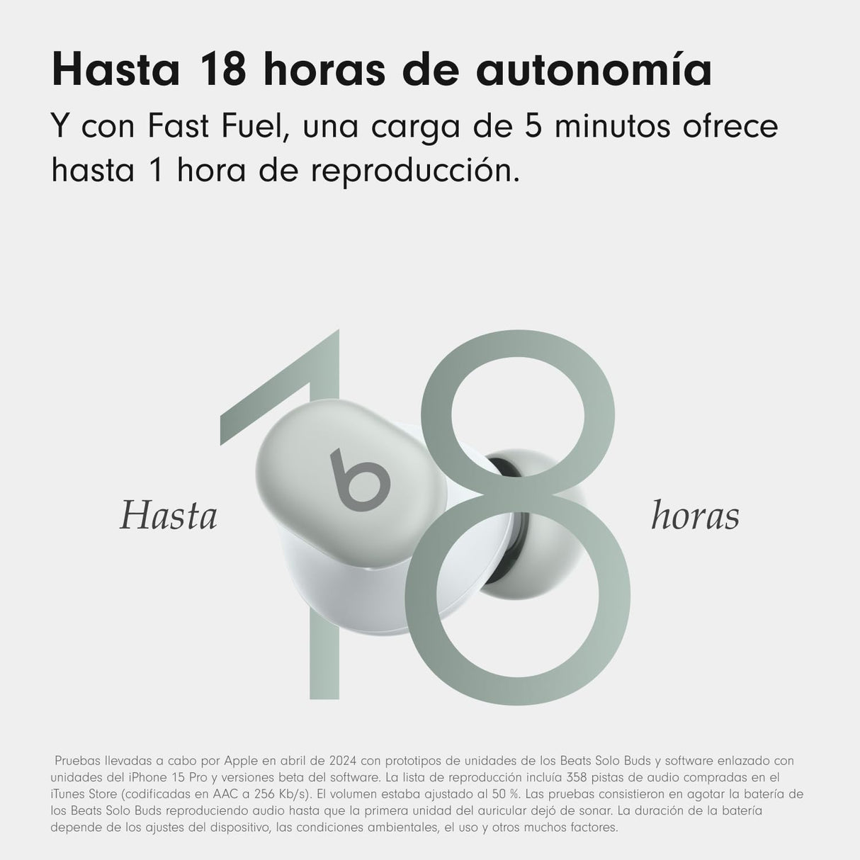 Beats Solo Buds — Auriculares intraurales Bluetooth inalámbricos | 18 Horas de autonomía | Compatibilidad con Apple y Android | Micrófono Integrado - Gris tormenta