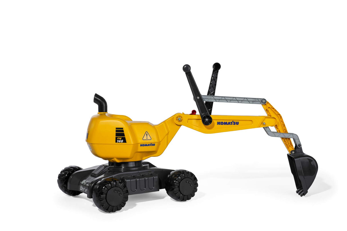 Rolly Toys RollyToys rollyDigger Komatsu (Juguete de Arena, Color Gris/Amarillo, para niños de 3 a 8 años, Bloqueo automático) 421169, 102 x 43 x 74 cm