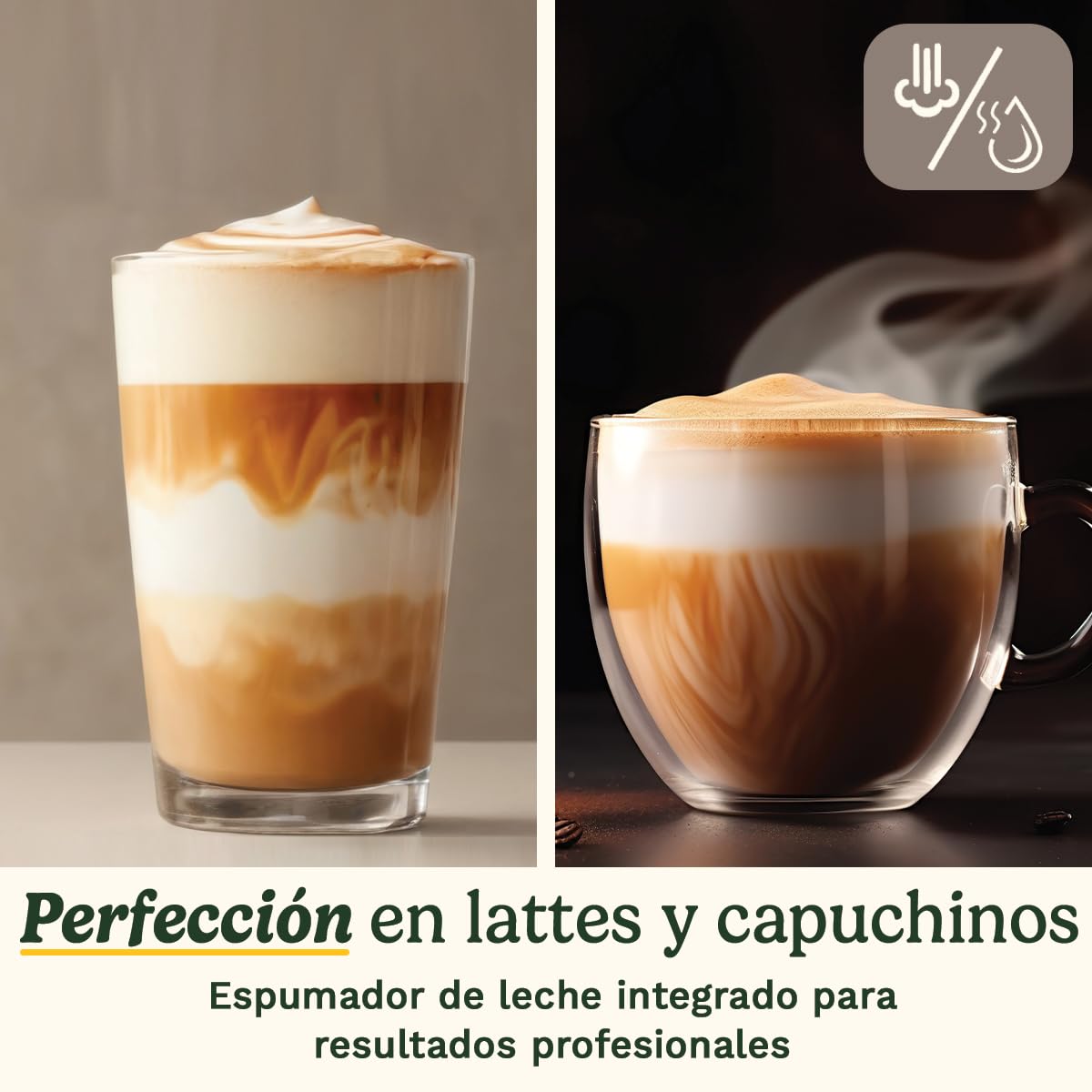 CUISINART Máquina de Café Automática;4 cafés con un toque: Espresso, Americano, Cold Brew;Espumador integrado;Grano a taza;Base ajustable;Botón de Favoritos, Gris