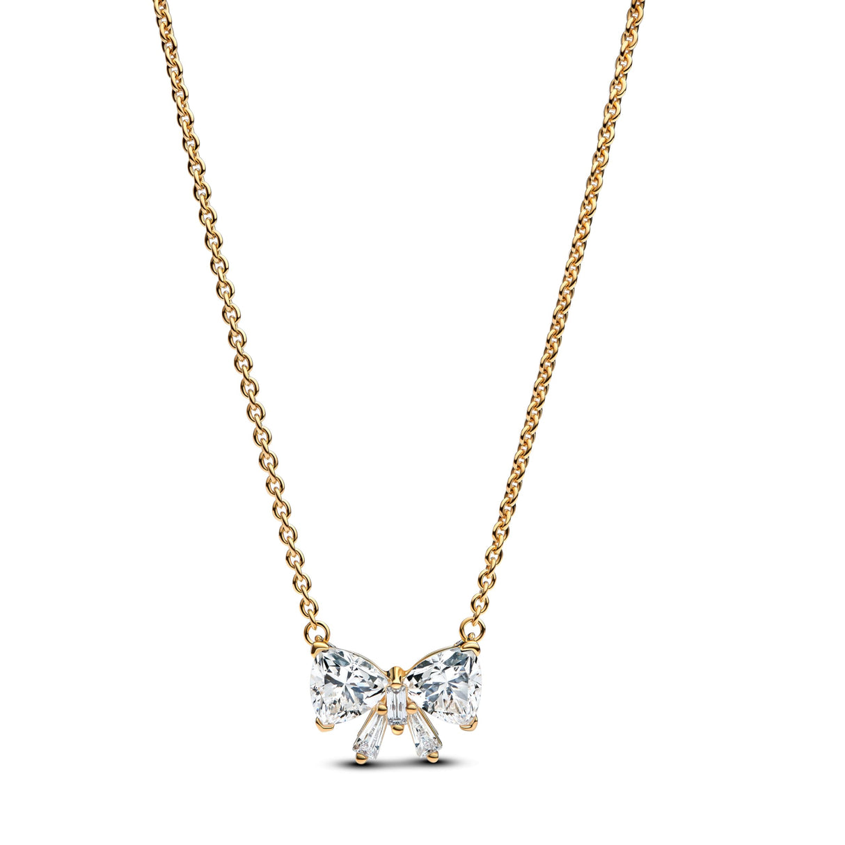 PANDORA Timeless 363508C01-45 - Collar de plata de ley con aleación de metal chapado en oro y circonitas, tamaño 45 cm, 45cm, Plata esterlina, Circonia cúbica