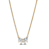 PANDORA Timeless 363508C01-45 - Collar de plata de ley con aleación de metal chapado en oro y circonitas, tamaño 45 cm, 45cm, Plata esterlina, Circonia cúbica