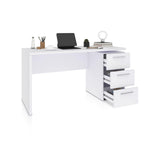 duehome | Mesa de Despacho 3 Cajones, Escritorio, Modelo Sasha, Acabado en Color Blanco Artik, Medidas: 138 (Ancho) x 60 cm (Fondo) x 74 (Alto)