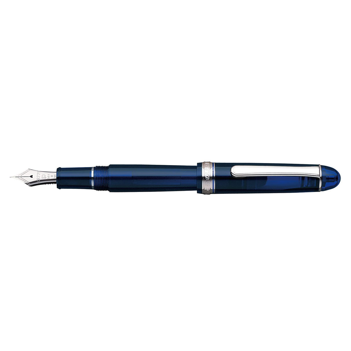 PLATINUM Pluma estilográfica japonesa #3776 Century Rhodium Chartres Blue B/Blue / 0,44-0,54 mm/Hecho a mano/Pluma de oro de 14 quilates/con caja de regalo/pluma estilográfica