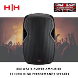 VECTOR by HH Electronics VRE-15AG2 - Altavoz activo moldeado con Bluetooth - 800 W - 15" LF + 1" CD