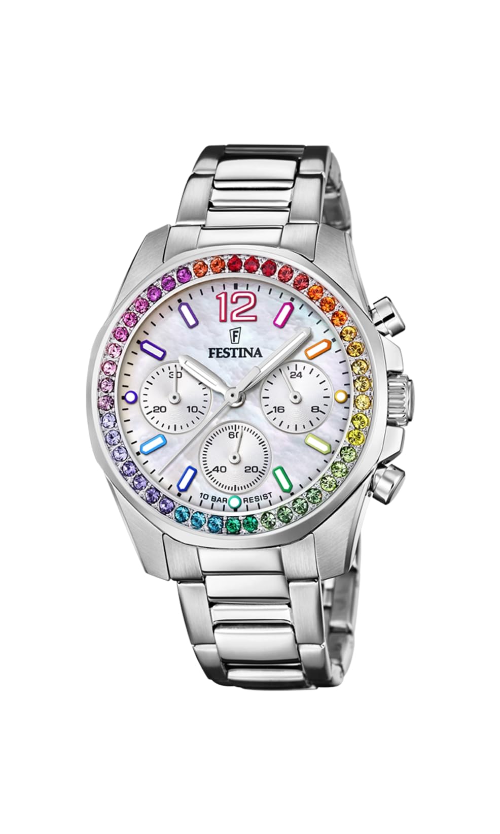 Festina Reloj Mujer F20606/2 Boyfriend Caja de Acero Inoxidable 316l Plateado Correa de Acero Inoxidable 316l Plateado
