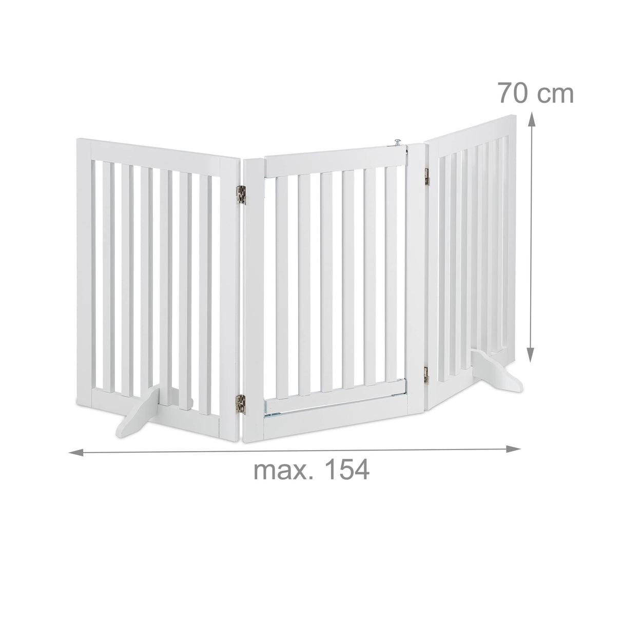 Relaxdays Niños Barrera Seguridad Perros, Animales, Valla Protección Mascotas, Puerta, 70x154cm, Plegable, 3 Paneles, Blanca, Tablero de Fibras