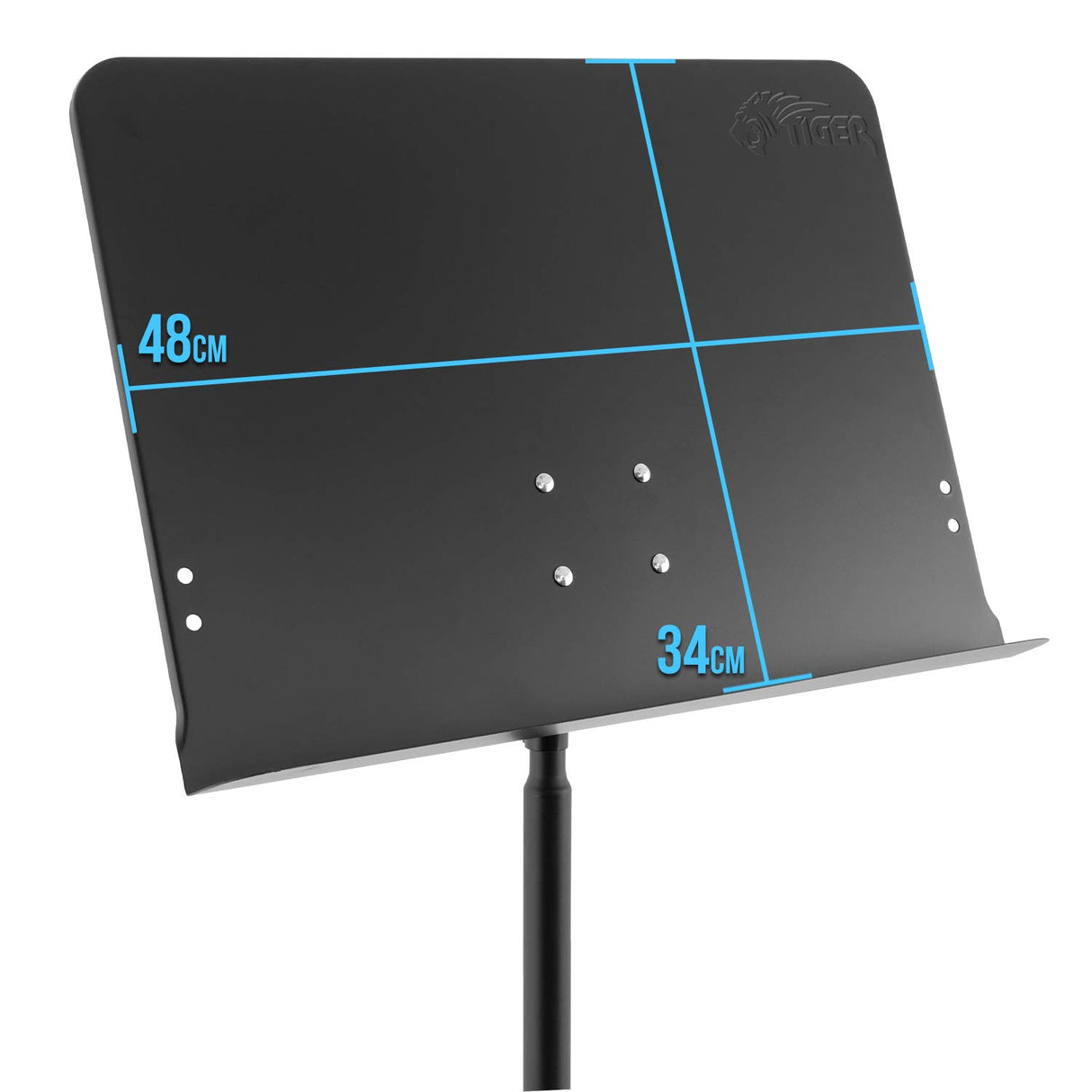 Tiger MUS14-BG Atril Telescópico Orquestal con Funda – Resistente y Ajustable para Músicos