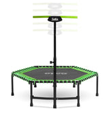 Salta Fitness – 128 cm de diámetro – Cama elástica Interior – Mango Ajustable en 5 Alturas – Suspensión elástica/Bungees, construcción sólida – Hexagonal – Capacidad de Carga 110 kg – Verde
