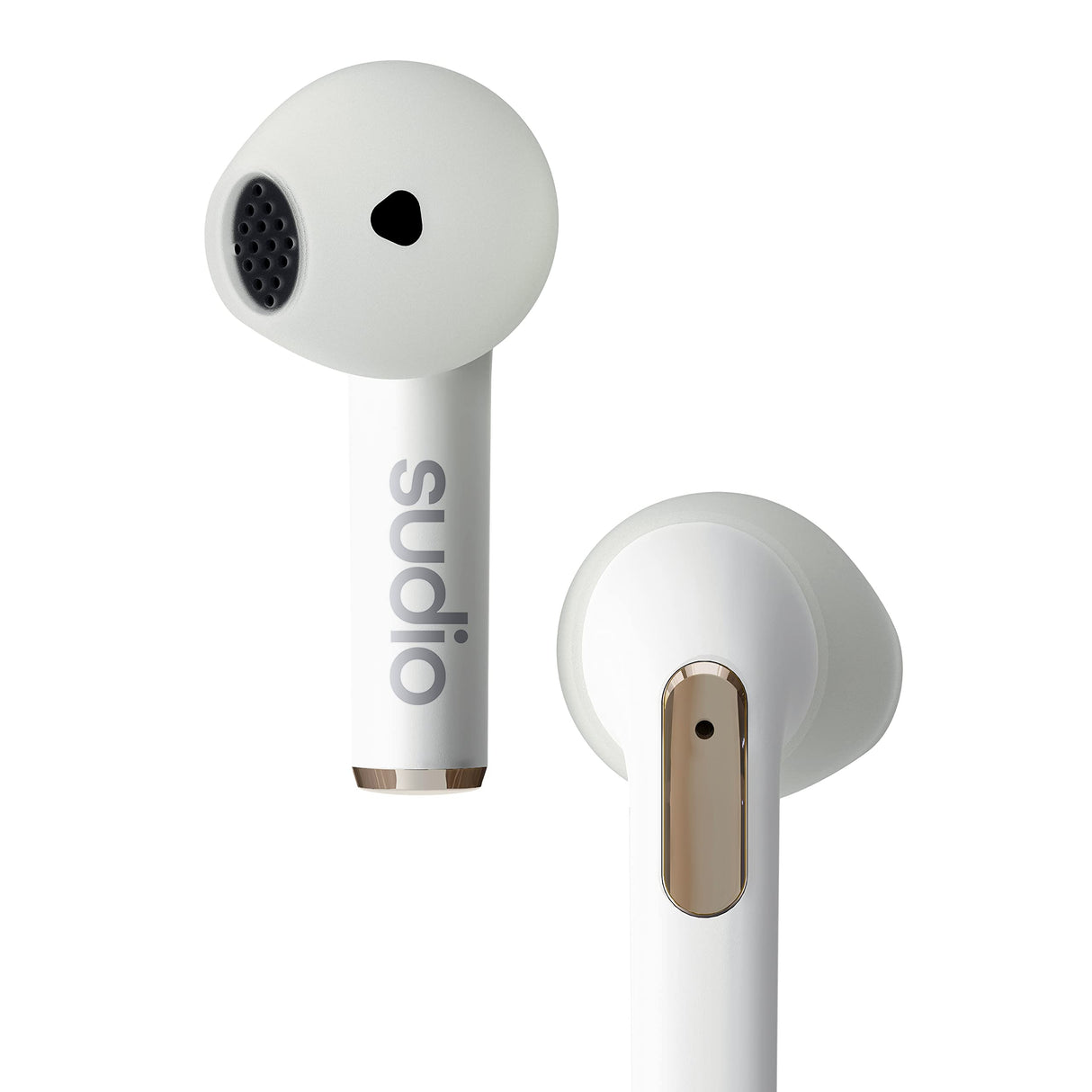 Sudio N2 Snow White - True Wireless Bluetooth Open-Ear Earbuds,Multipoint-Connection,Micrófono Integrado para Llamadas, 30 Horas de batería con Funda de Carga, IPX4 Resistente al Agua, USB-C y Carga