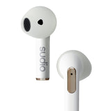 Sudio N2 Snow White - True Wireless Bluetooth Open-Ear Earbuds,Multipoint-Connection,Micrófono Integrado para Llamadas, 30 Horas de batería con Funda de Carga, IPX4 Resistente al Agua, USB-C y Carga
