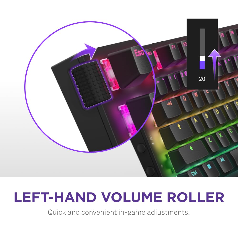 NZXT Function 2 2024 - Teclado Gaming óptico Full-Frame - RGB Iluminado - Frecuencia de sondeo 8K - Interruptores ópticos lineales - Clic Ajustable - Hot-Swap - Teclado Gaming - Negro DE (QWERTZ)