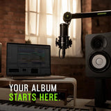 Shure SM4 Kit de Micrófono de Estudio, Micrófono de Condensador para Estudio en Casa con Conexión XLR Optimizado para Voces Suaves e Instrumentos Ruidosos con Audio Listo para Mezclar (SM4-K-KIT)