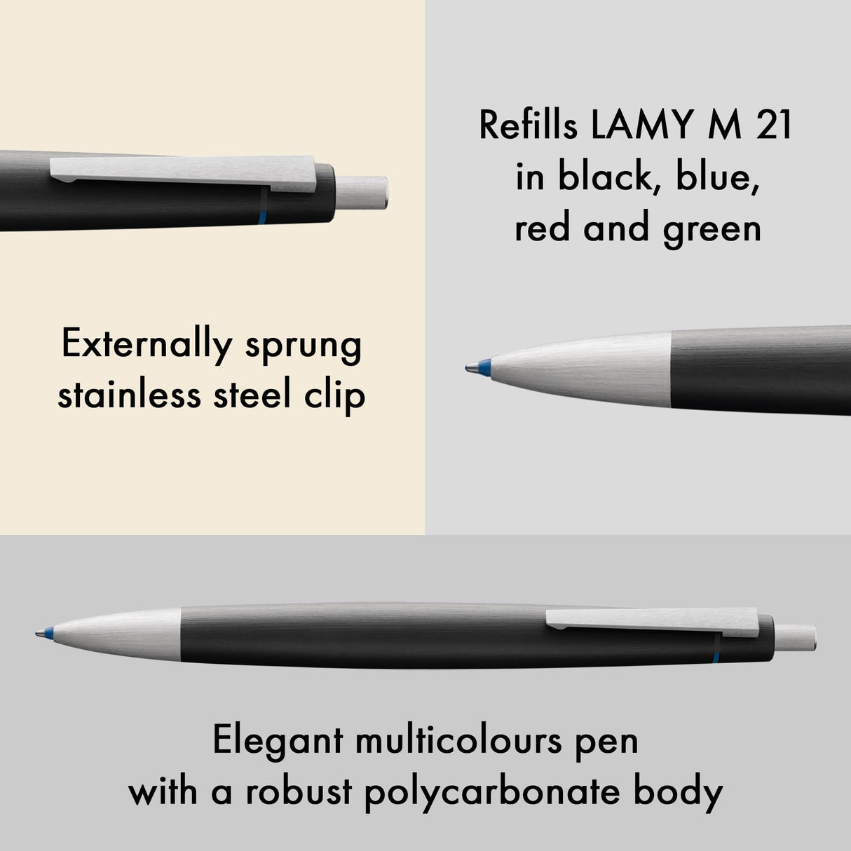 LAMY 401 2000 M401 - Bolígrafo con 4 colores, color negro, azul, rojo y verde